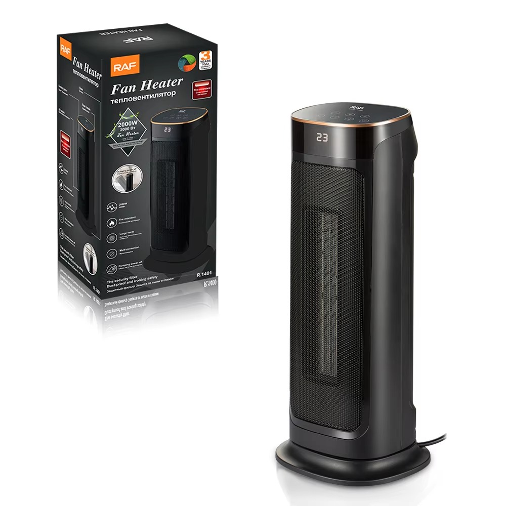 RAF Fast Heating Portable Space Heaters with Adjustable Thermostat , Overheating Protection Auto Oscillation,Multi Protection Large Vents Fire Retardant Dumping Power Off Fan Heater Room Ceramic Heater-2000 Watt