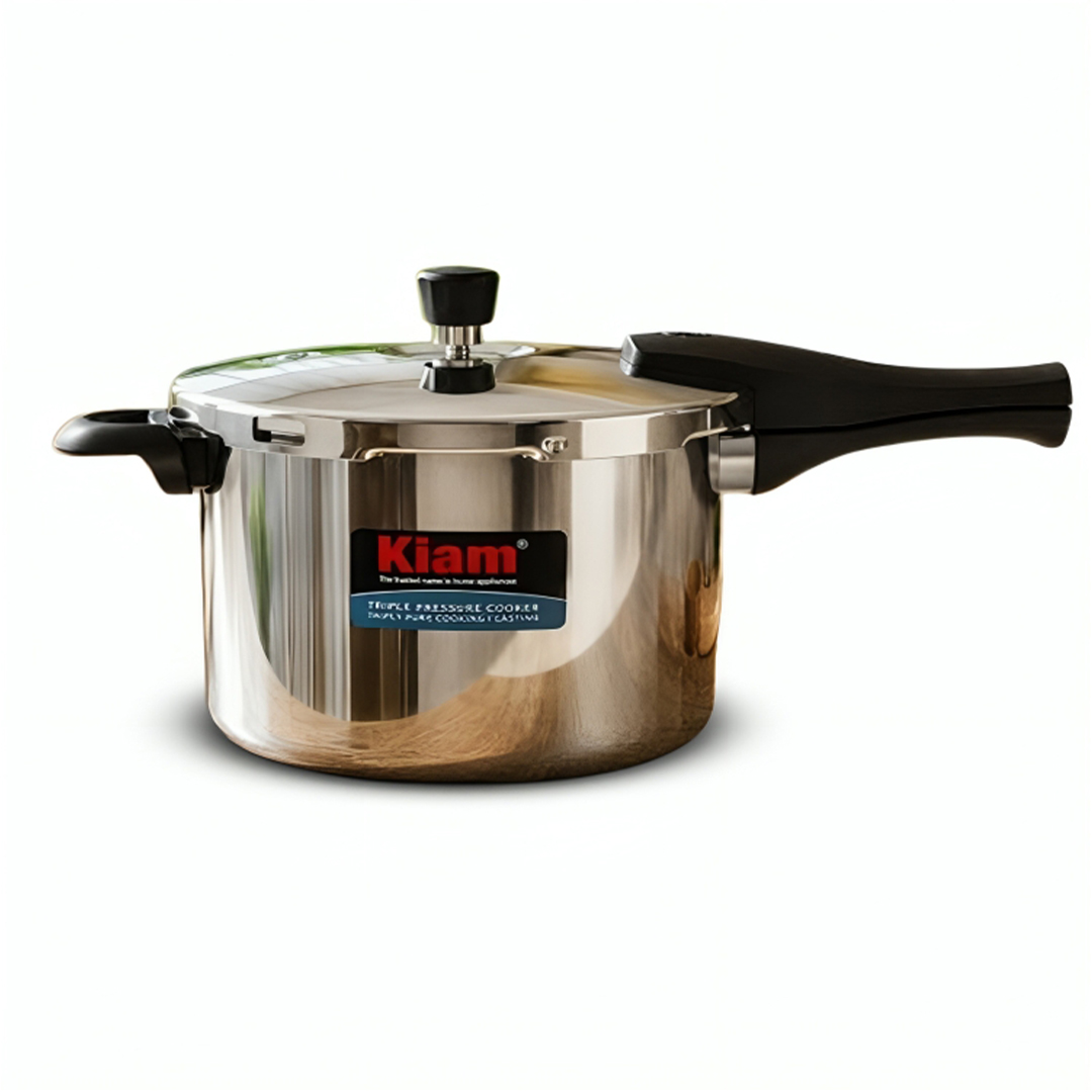 Kiam Tri-Ply Stainless Steel Induction-Based Pressure Cooker For All Cooktops Compatible-5.5 ltr