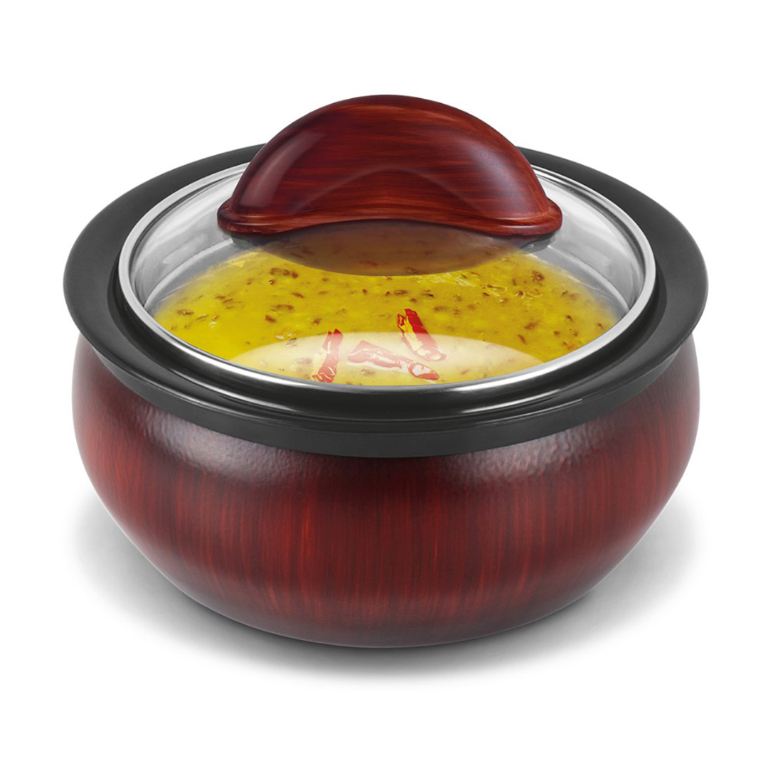 MILTON Casserole Insulated HotPot with Glass Lid ,Stainless Steel, Serving Box  For Hot Food- Clarion-1500
